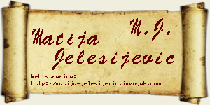 Matija Jelesijević vizit kartica
